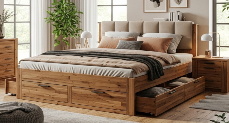 king size cot with storage