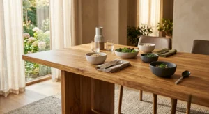 wooden dining table