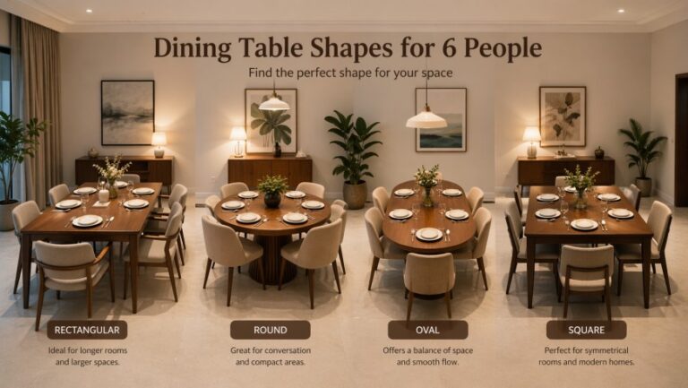 dining table shape for 6 people