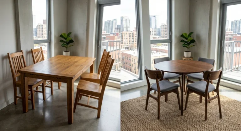 rectangle dining table vs round dining table