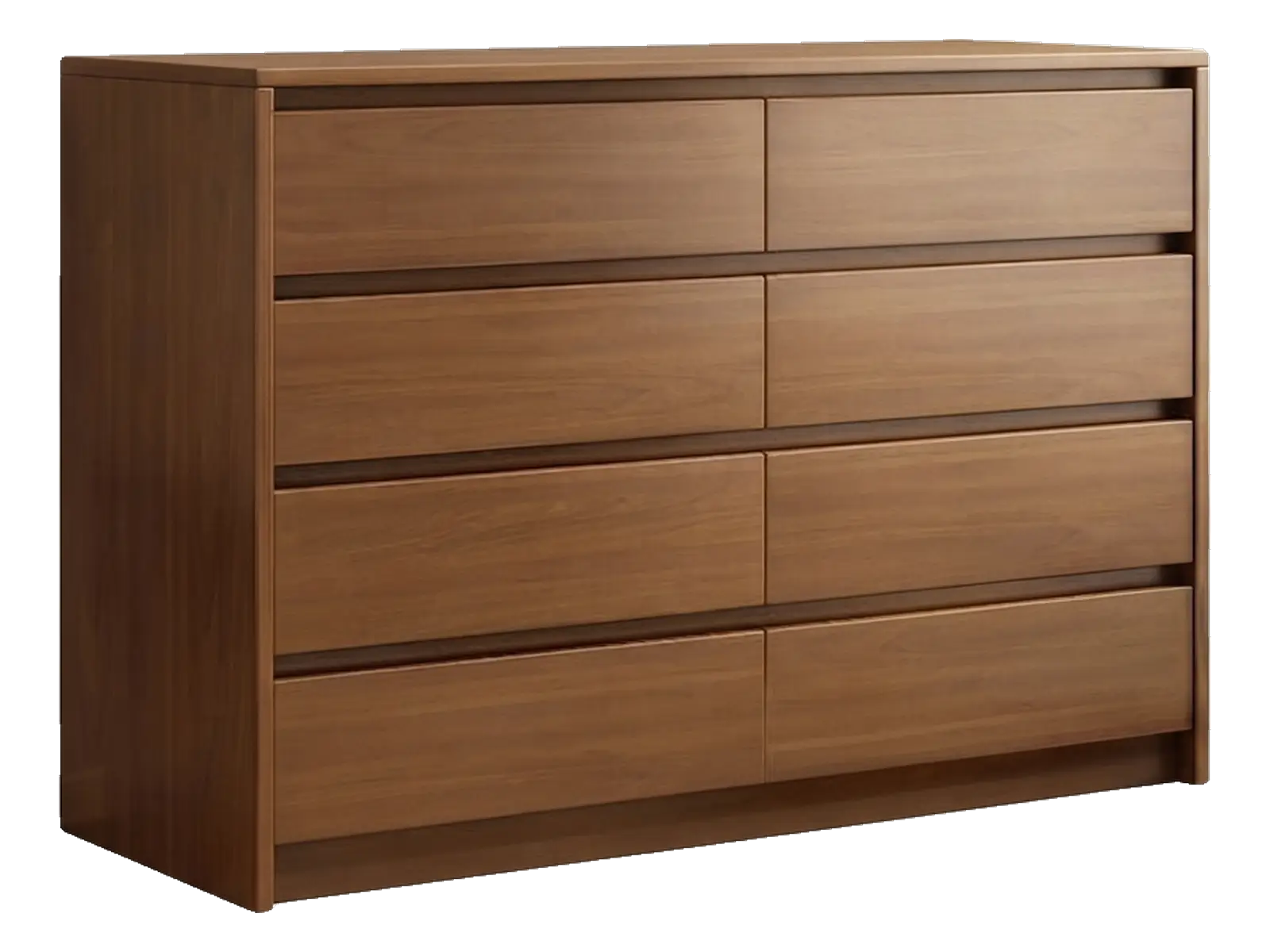 Wooden chest of drawers with eight storage drawers