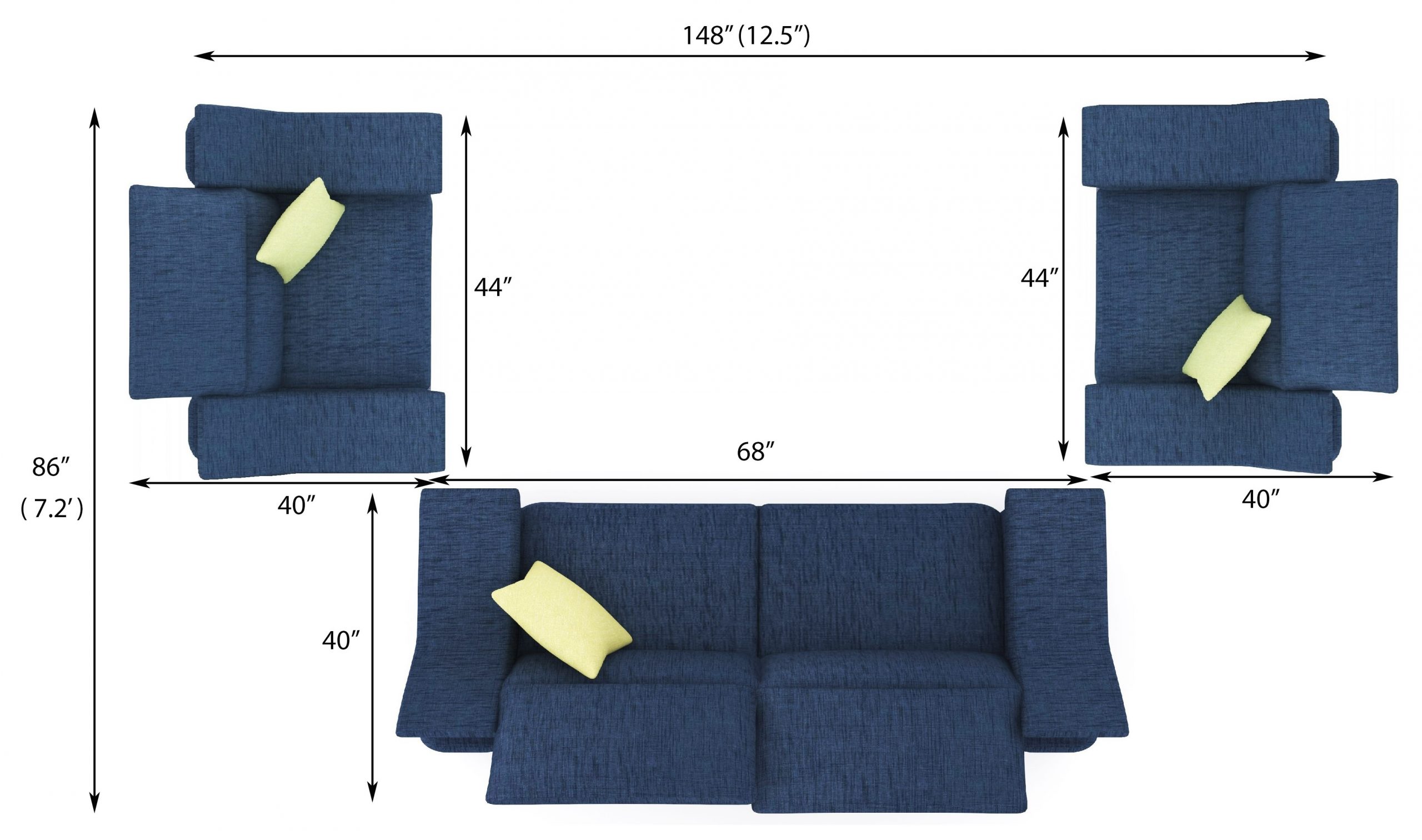 Suhaus-Sofa-Elle sofa-Top-2+1+1seater-Navy blue