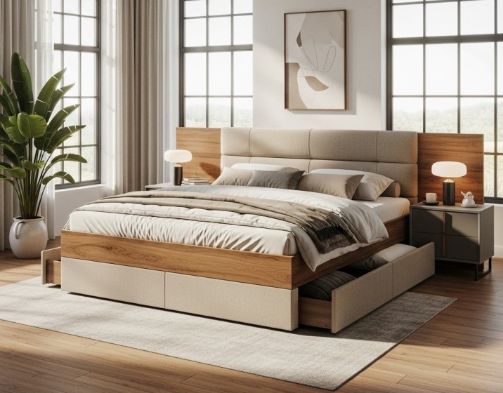 Best King Size Cot with Storage